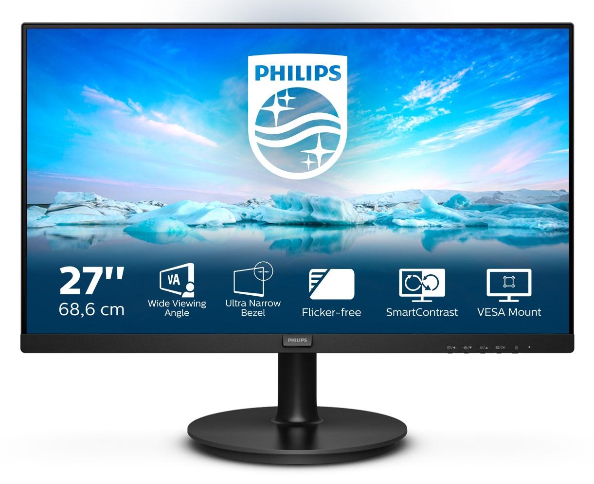 Skærm 27" Philips V Line 271V8L – Full HD VA, 75 Hz, sort