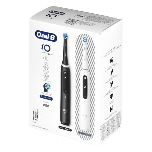 Elektrisk tandbørste Braun Oral-B iO5 Duo – Mat Black/Quiet White