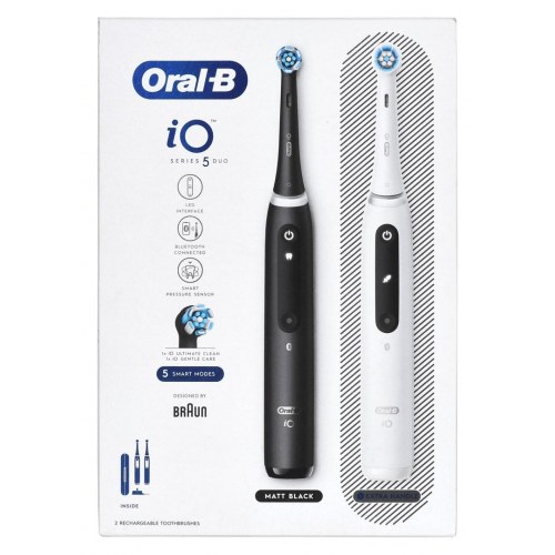 Elektrisk tandbørste Braun Oral-B iO5 Duo – Mat Black/Quiet White