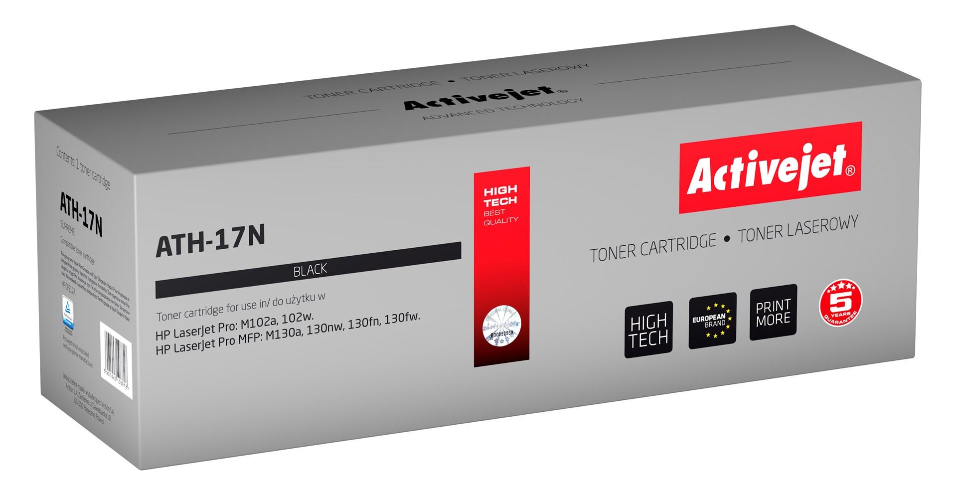 Toner til HP 17A - Activejet ATH-17N, sort, 1.600 sider