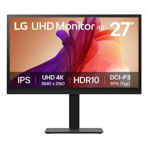 4K skærm 27" LG 27BA45U-B – IPS, UHD 3840 × 2160, sort
