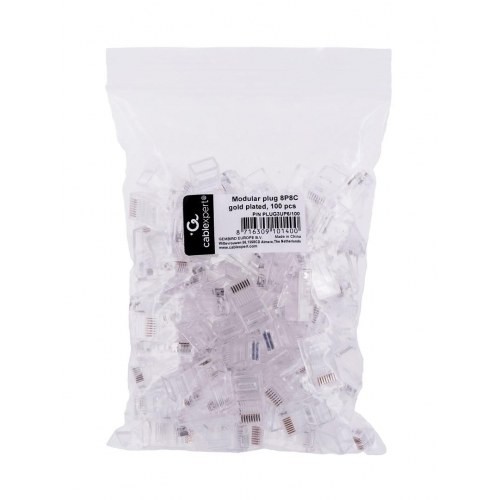 Netværksstik RJ45 8P8C – Gembird – 100 stk., gennemsigtig