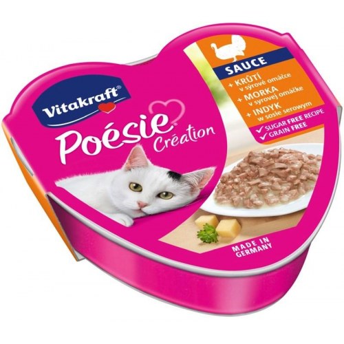 Vådfoder til kat – Vitakraft Poésie Création, kalkun i sauce med ost, 85 g