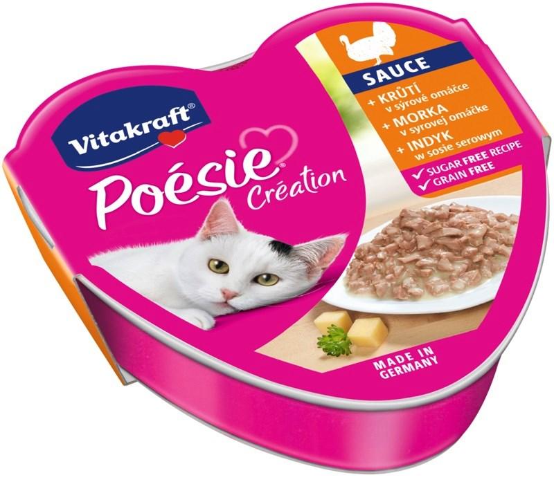 Vådfoder til kat – Vitakraft Poésie Création, kalkun i sauce med ost, 85 g
