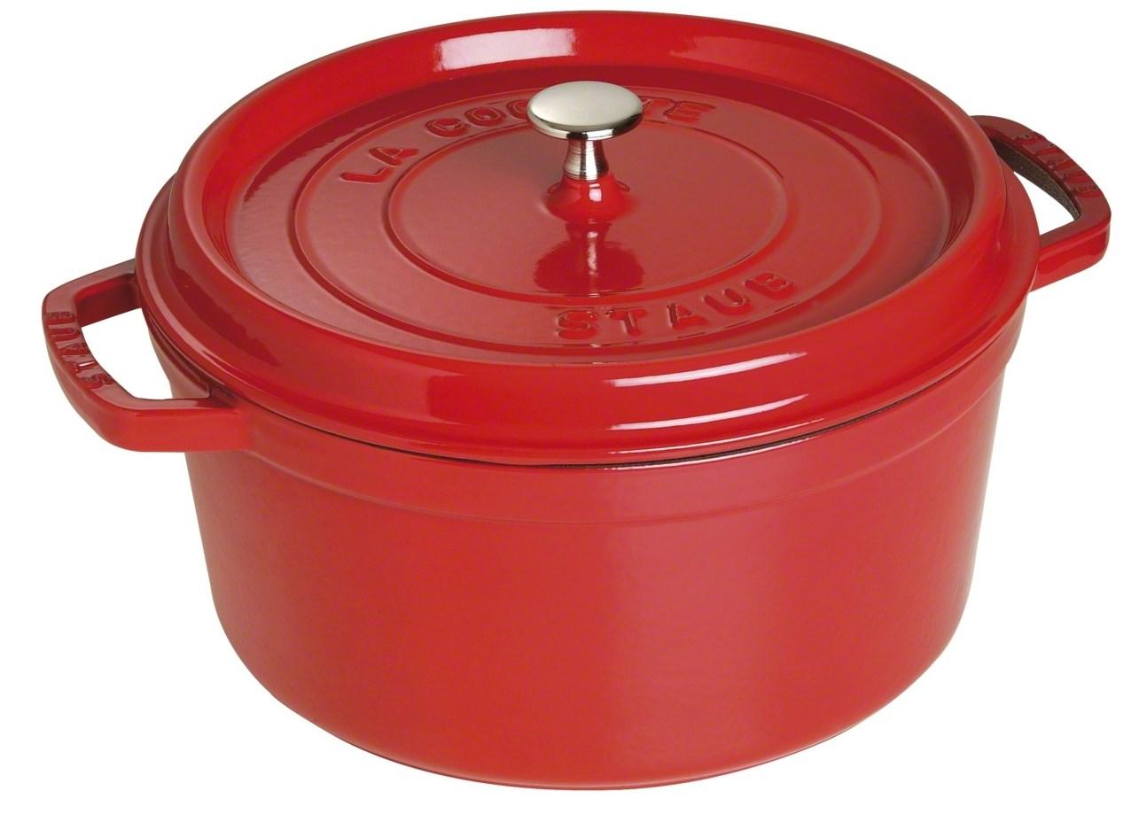 Gryde i støbejern 6,7 l - ZWILLING Staub, rød med låg billede