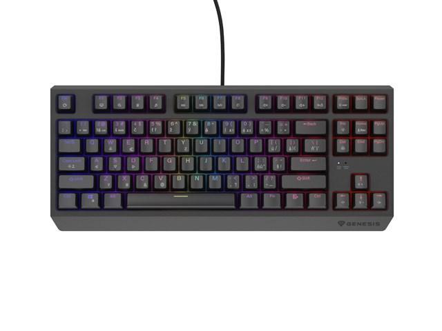 Gaming tastatur GENESIS Thor 230 TKL – mekanisk, Outemu Red, RGB, hot‑swap, CZ/SK, sort