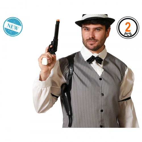 Legetøjspistol med hylster - Gangster, sort
