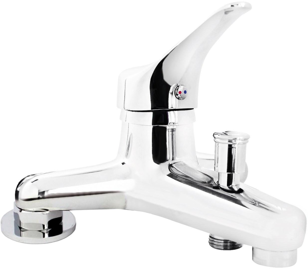 Badekarsarmatur krom - deante mixer med 1-grebs betjening