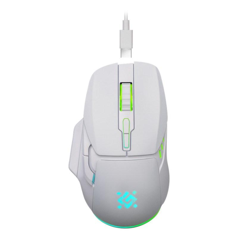 Mysz Defender Mysz bezprzewodowa Defender STIX GM-009 optyczna 3200dpi biala RGB AKUMULATOR 7 przycisków Gaming bezklikowa silent