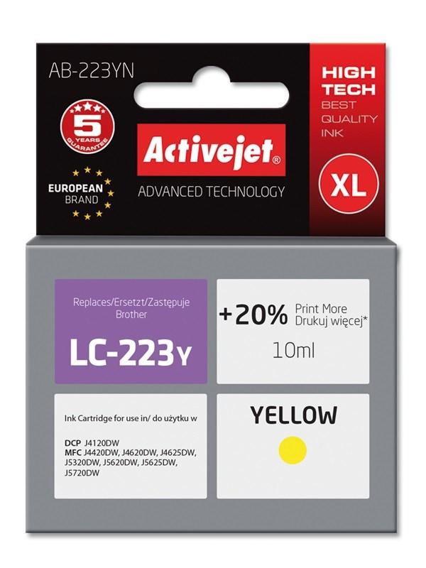 Blækpatron Activejet til Brother LC223Y, gul, XL, 10 ml billede