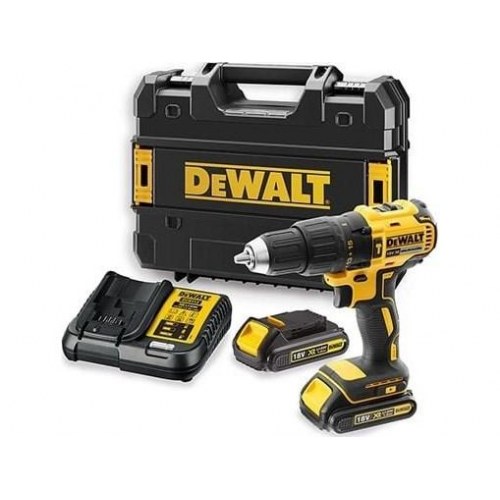 Slagboremaskine 18V DeWALT XR – 65 Nm, 1,5–13 mm borepatron, inkl. 2 batterier og kuffert