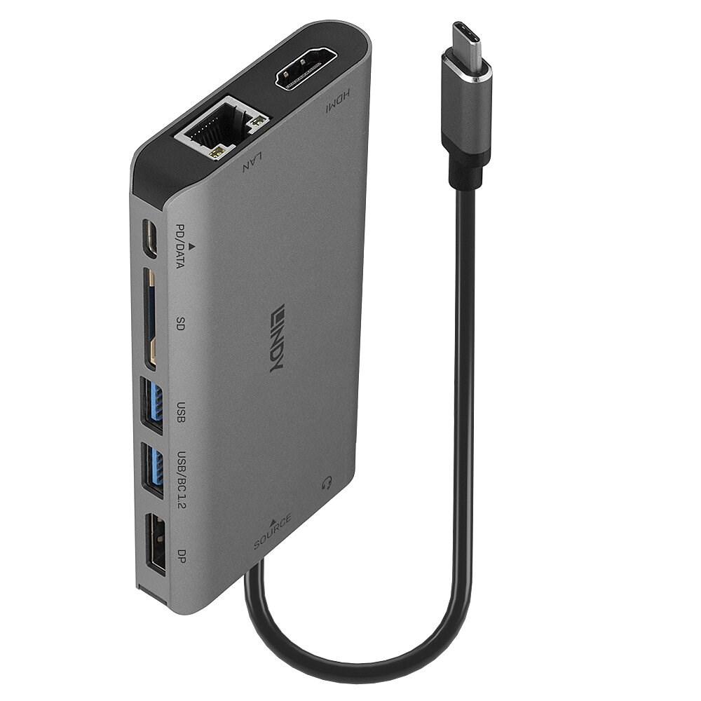 USB-C dockingstation – LINDY DST-Mini XT med 4K enkelt skærm, dual Full HD og 100 W passthrough billede