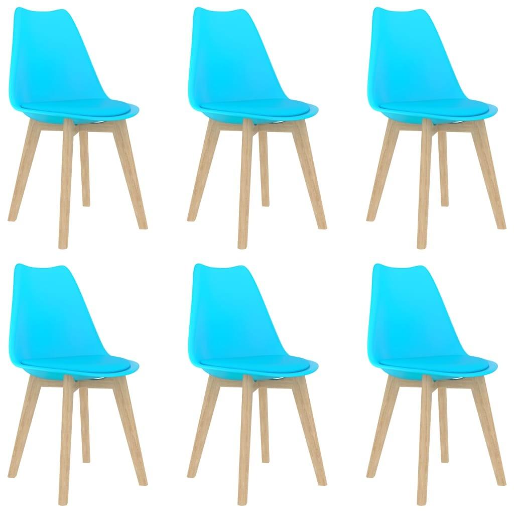 Spisebordsstole 6 stk. plastik blå