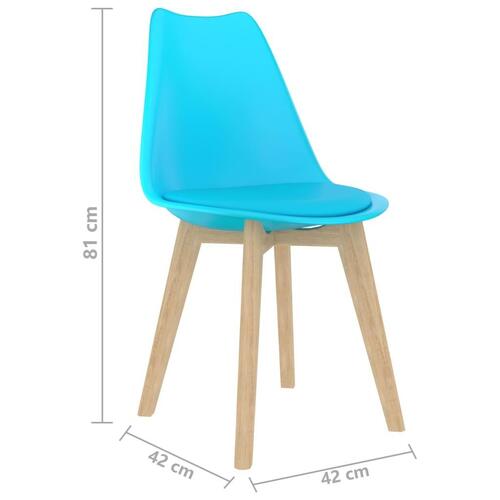 Spisebordsstole 6 stk. plastik blå