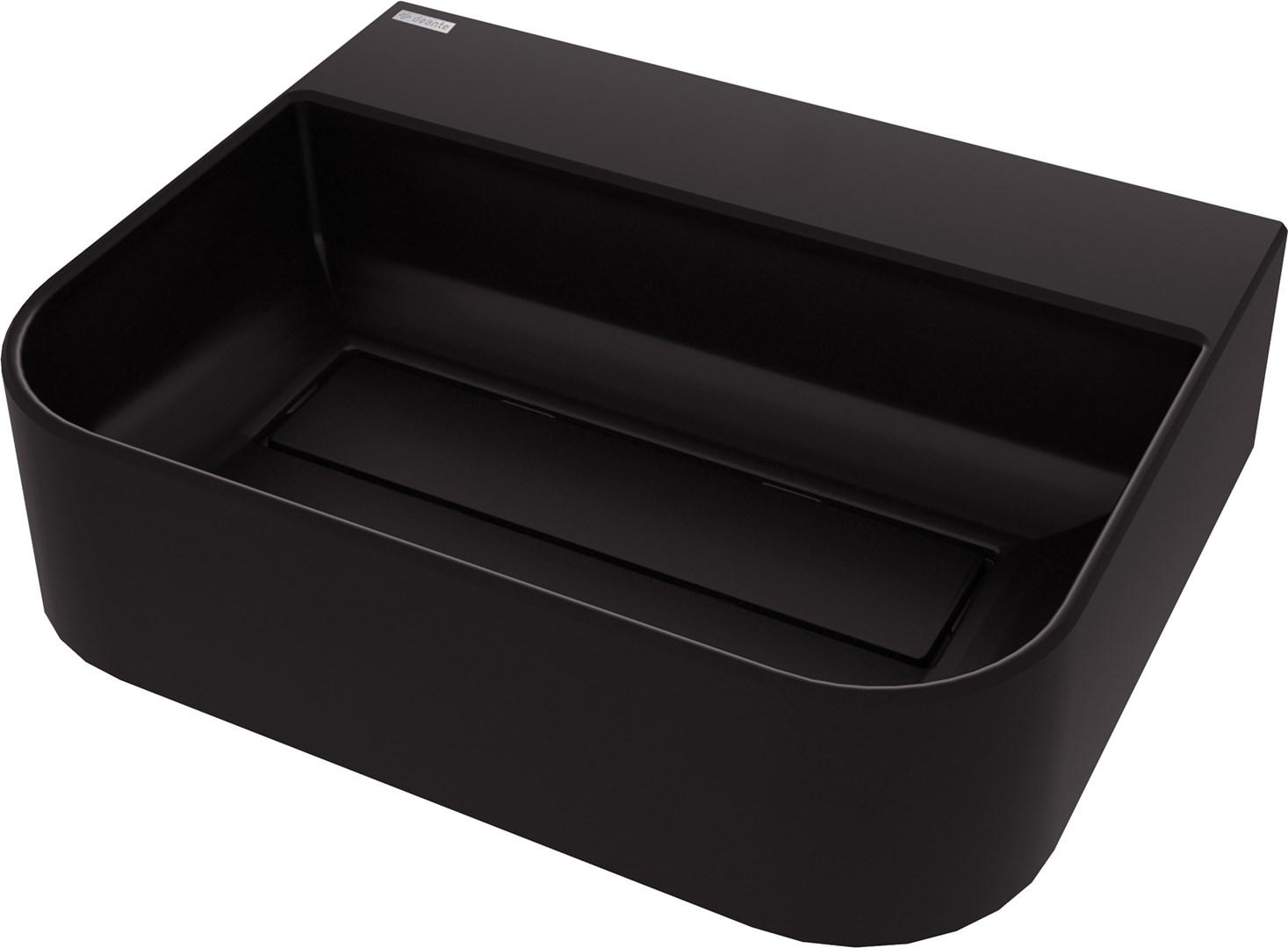 Køkkenvask i granit til bordplade med armaturhul – med dækplade | deante