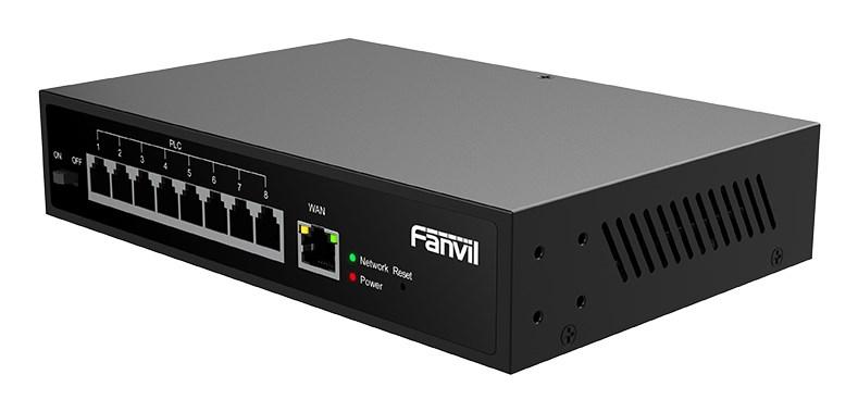 Netværksswitch 8-port Fast Ethernet - Fanvil PN8, unmanaged, sort