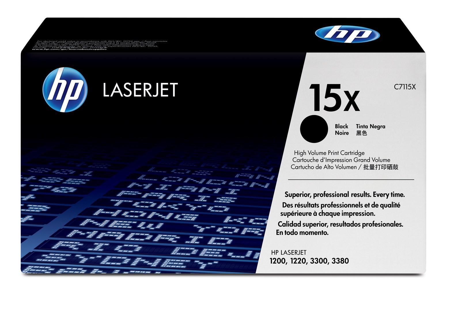 Toner til laserprinter HP 15X sort - High Yield (original) billede