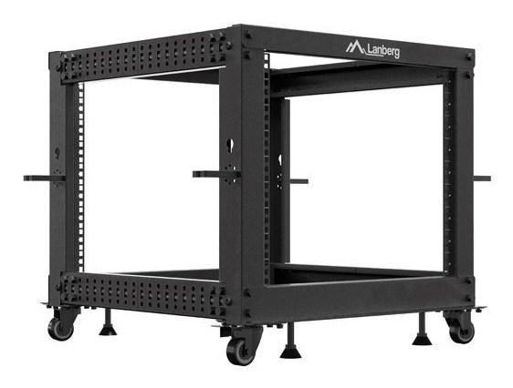 Lanberg - Rack åben ramme - 600 x 600 - 1100, justerbar - sort, RAL 9004 - 9U - 19