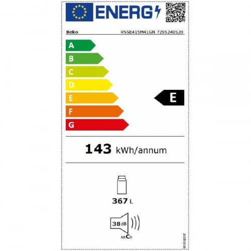 Køleskab BEKO RSSE415M41GN - 367 L, grå