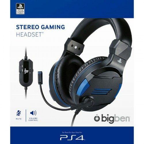 Gaming headset til PS4 med mikrofon - Nacon PS4OFHEADSETV3 (sort/blå)
