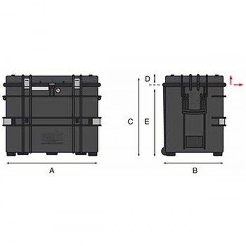 Værktøjskasse GT Line ALL IN ONE - skum, stål og polypropylen, sort/rød/grå/gennemsigtig