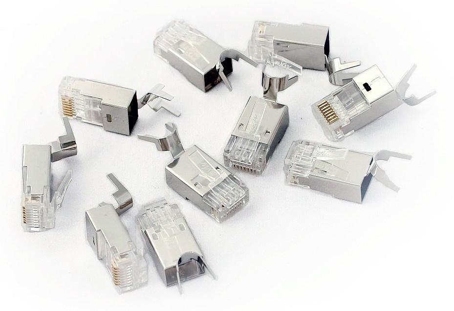 RJ45 netvÃ¦rksstik skÃ¦rmet â Gembird, grÃ¥ (100 stk)