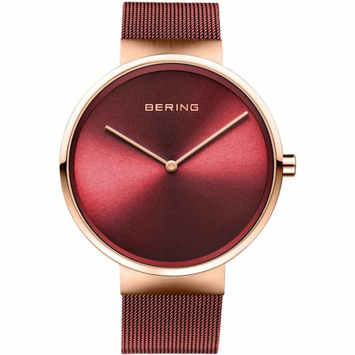 Dameur Bering - rød skive, meshrem, Ø 39 mm