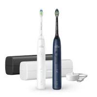 Elektrisk tandbørste Philips Sonicare Series 5500 HX7119/01 genopladelig, 2 håndtag (hvid & navy)