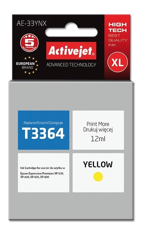 Blækpatron til printer Activejet 33XL T3364 - gul, 12 ml (kompatibel med Epson) billede