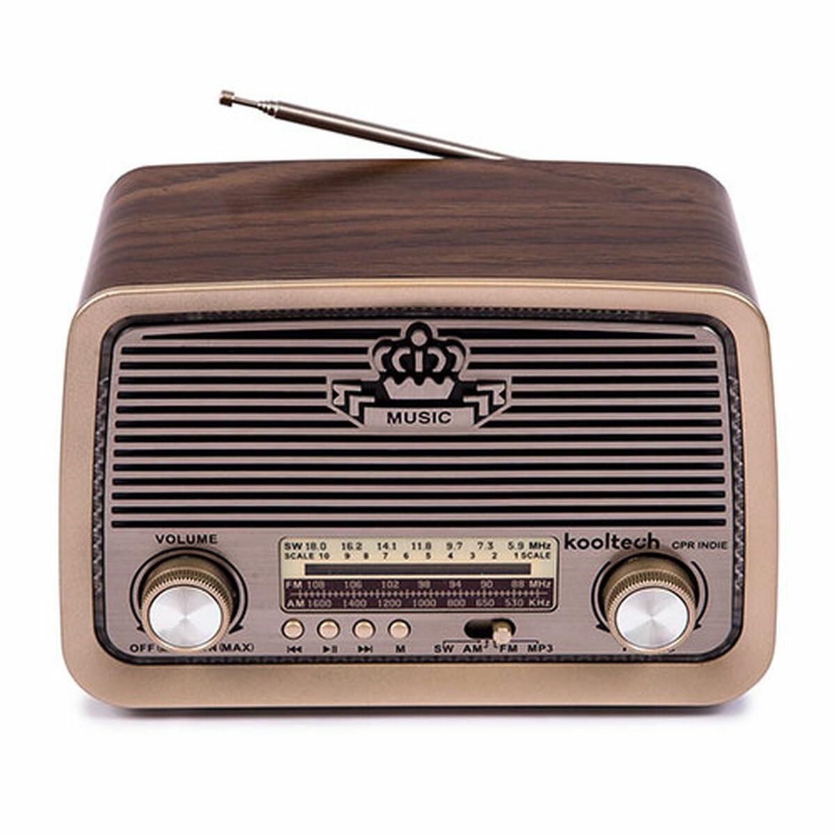 Radio Med Bluetooth Kooltech Am/fm/sw Brun Transistorradio