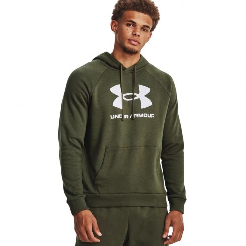 Hoodie Under Armour Rival Fleece Logo – herre, oliven, M