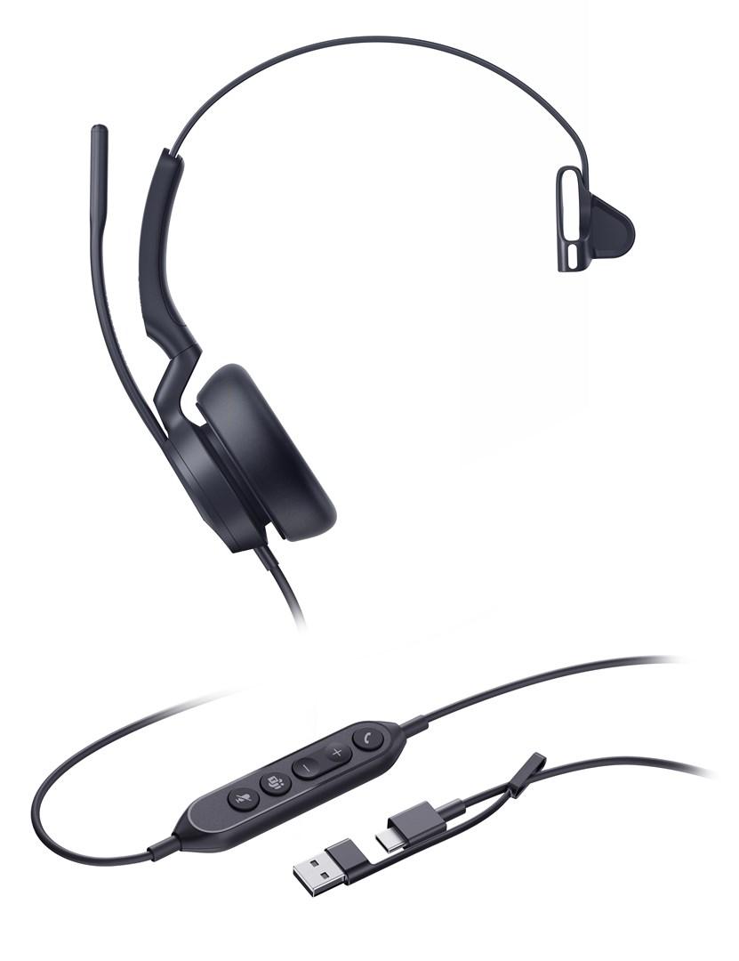 Headset med mikrofon – Yealink UH46 Mono Teams USB-C/A billede