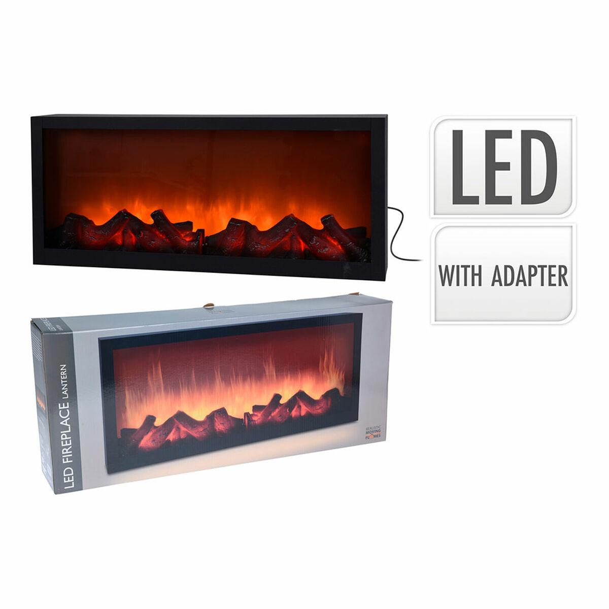 Elektrisk pejs til væg - BASIC & CO, sort, 57 × 10 × 25 cm