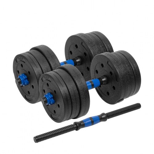 Håndvægte justerbare 2x10 kg - Rebel Active med forbindelsesstang