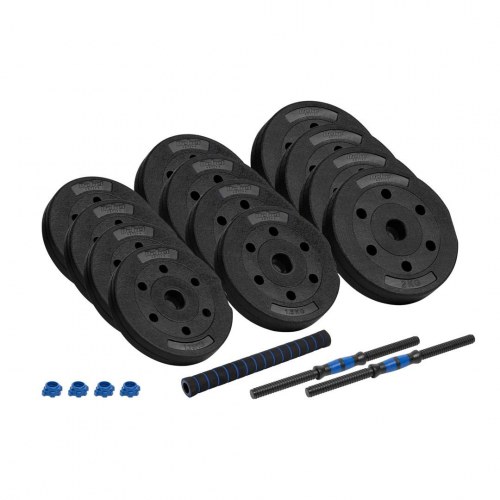 Håndvægte justerbare 2x10 kg - Rebel Active med forbindelsesstang