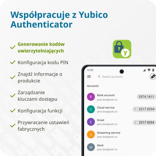 USB-C sikkerhedsnøgle Yubico YubiKey 5C