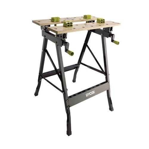 Ryobi RWB02, Bærbar arbejdsbænk, Bamboo, Metal, Sort, Træ, 100 kg, 60,5 cm, 18 cm