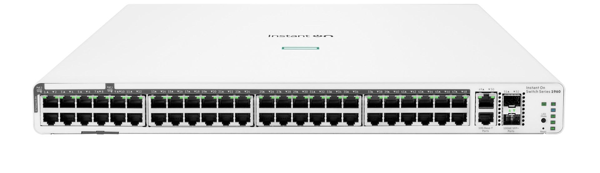 Netværksswitch HPE Aruba Instant On 1960 - 48x Gigabit, 2x 10G Base‑T, 2x SFP+, PoE 600 W billede