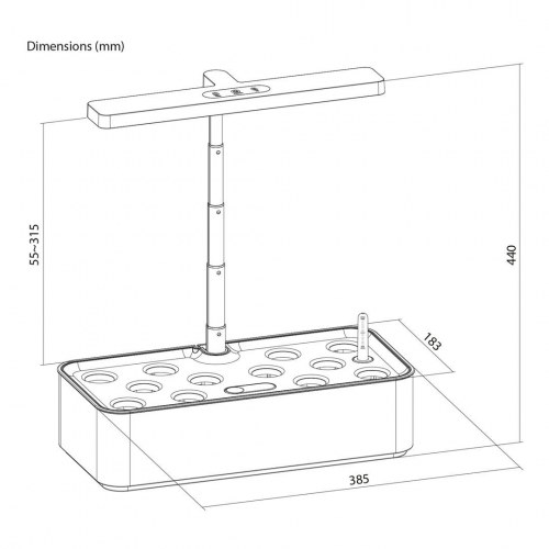 Smart indendørs dyrkningssystem – GreenBlue, 4 l, 12 planter, fuldspektrum LED