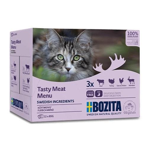 Vådfoder til kat – BOZITA Tasty Meat Menu, 12 x 85 g billede