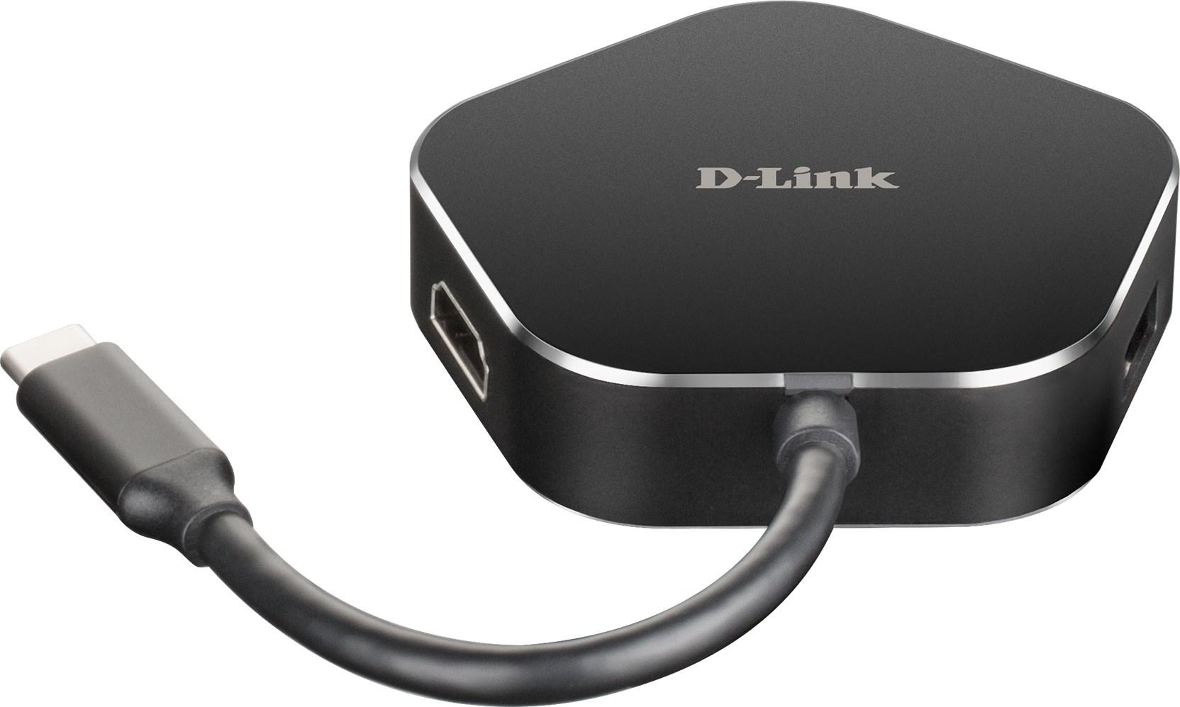 USB-C hub med HDMI og strømforsyning - D-Link 4-i-1 billede