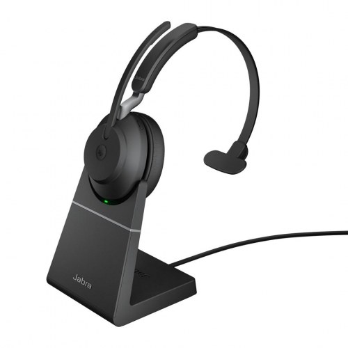 Trådløst headset Jabra Evolve2 65 USB-A Mono med ladestand (MS) – Sort