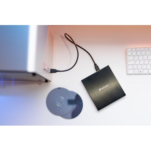 Ekstern CD/DVD-drev - Verbatim Slimline, USB 3.2