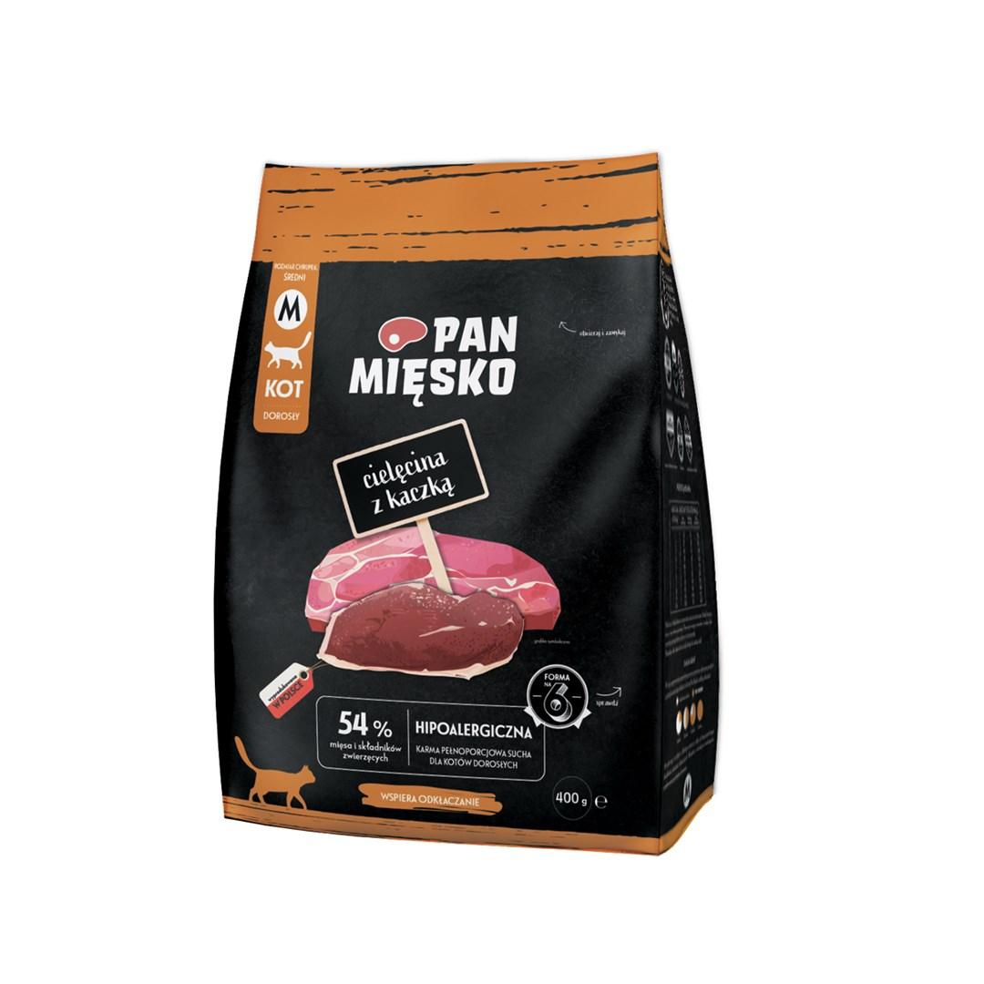 Tørfoder til kat - PAN MIĘSKO kalv med and, 400 g