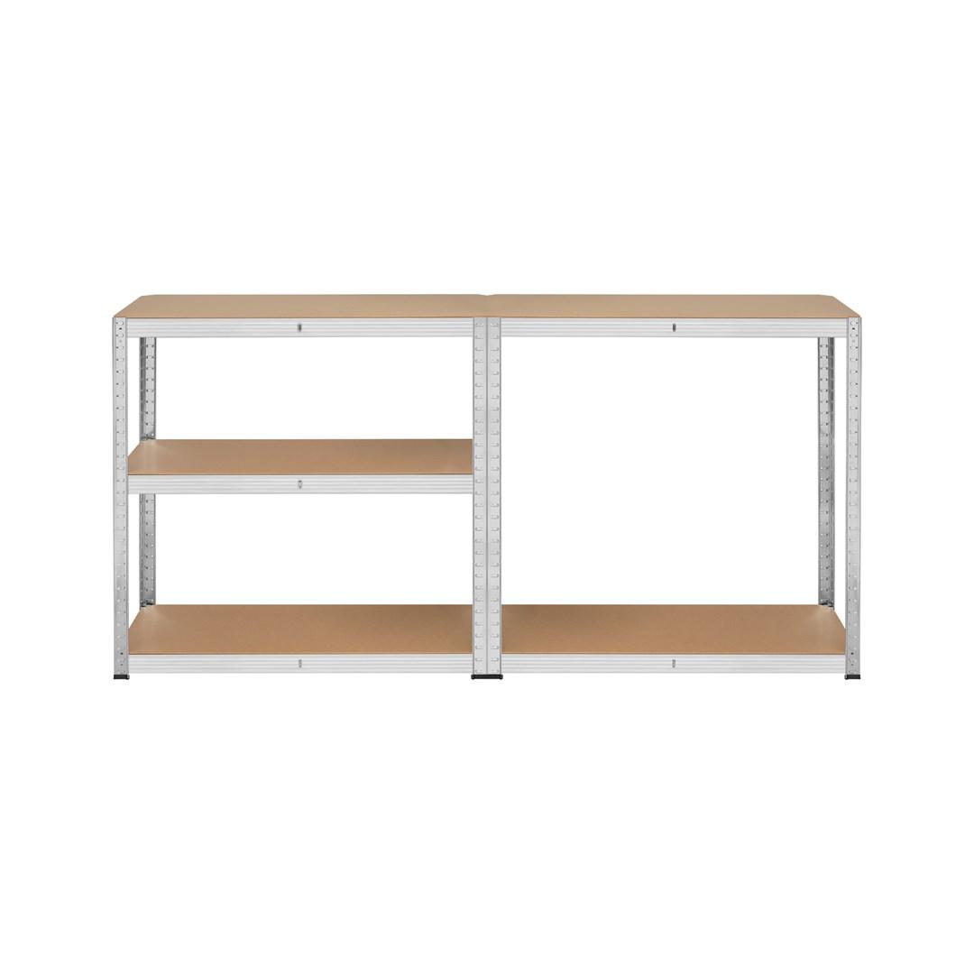 Reol metal - Rebel RB-1250 galvaniseret med MDF hylder, 180 × 90 × 40 cm, 5 hylder