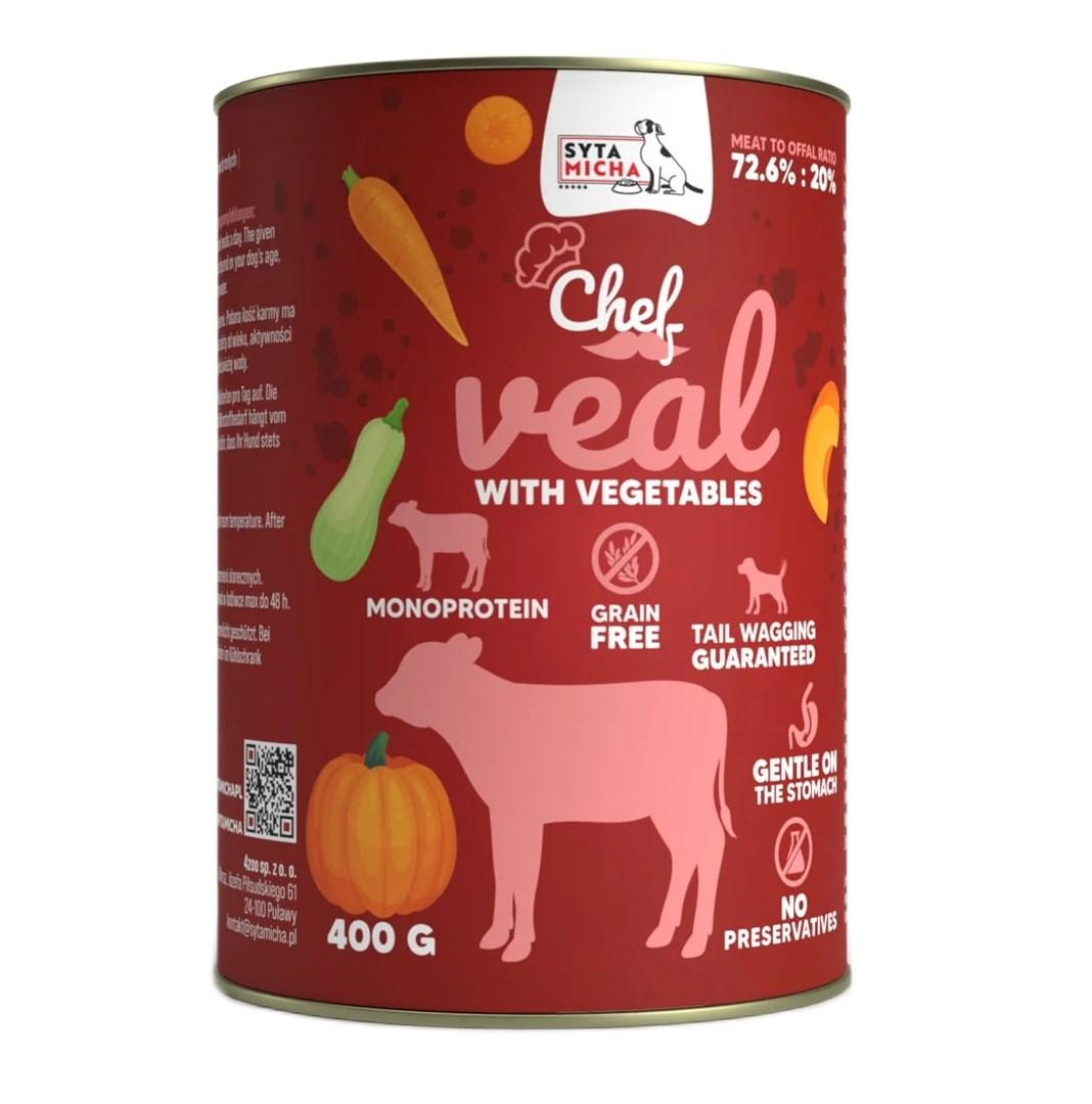 Hundefoder vådfoder – SYTA MICHA Chef kalv med grøntsager 400 g