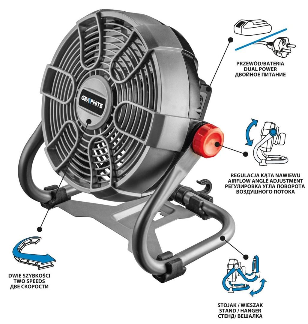 Ventilator til hjemmet GRAPHITE 58G080