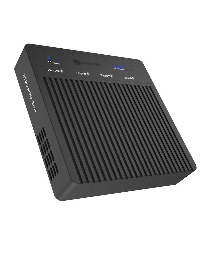 M.2 NVMe kloner - RAIDSONIC ICY BOX IB-4013MCL-C4, sort billede
