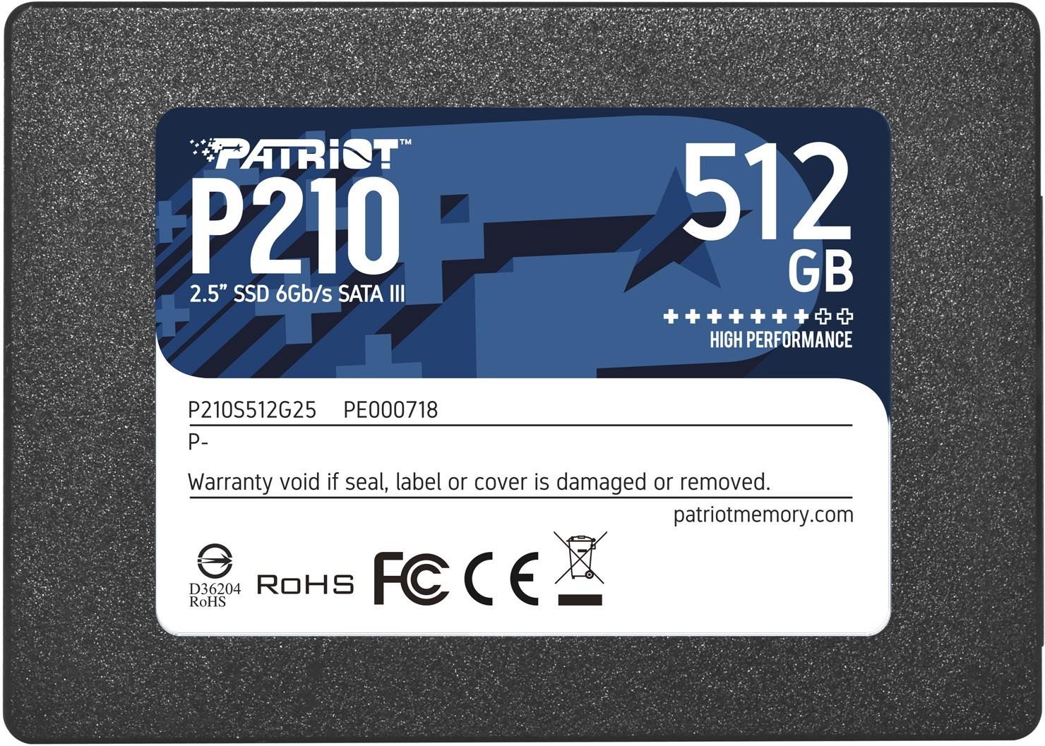 SSD 2,5" Patriot Memory P210 - 512 GB SATA III billede