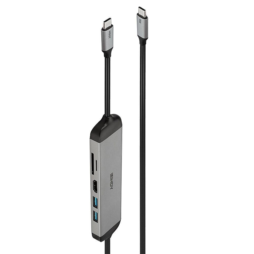 USB-C dockingstation – LINDY DST‑Micro 140 med 4K og 1,4 m 60 W opladning
